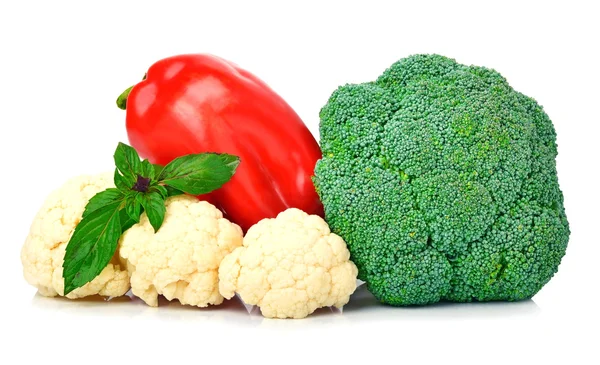 Peperoncino, cavolfiore e broccoli — Foto Stock