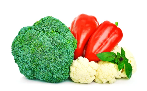 Bell pepper, cauliflower and broccoli — Stock Photo, Image