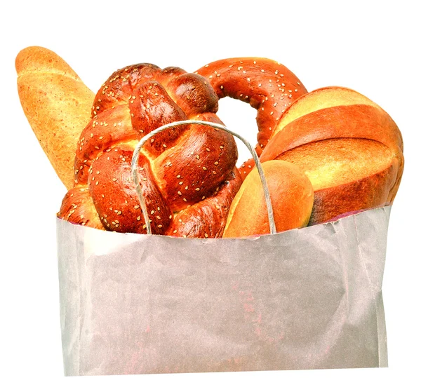 Fresh bread in the paper bag — Stock Photo, Image