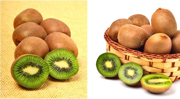 Kiwi vruchten in de mand — Stockfoto