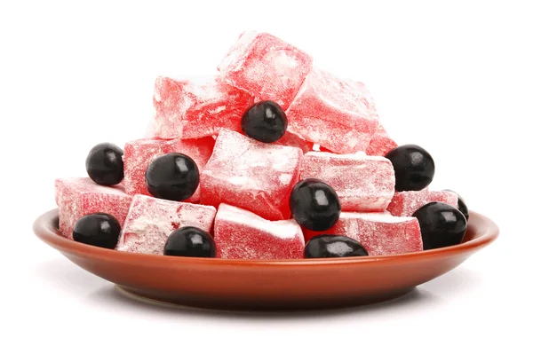 Delicias dulces turcas con caramelos negros —  Fotos de Stock