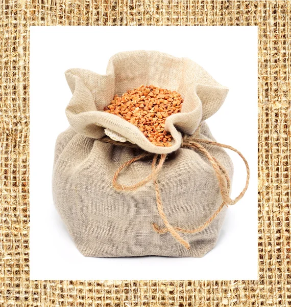 Buckwheat in the sack — Stock Photo, Image