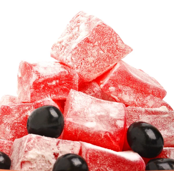 Turecki słodkości z karmelki czarno na białym tle — Zdjęcie stockowe