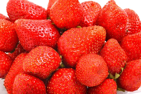 Ripe strawberries isolated on the white background — Stock Photo, Image
