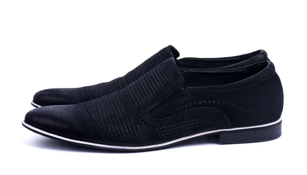 Zapatos de hombre negro aislados en blanco — Foto de Stock