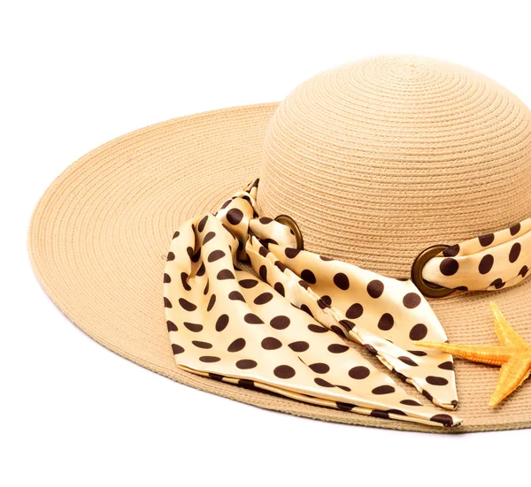 Woman hat with starfishes — Stock Photo, Image