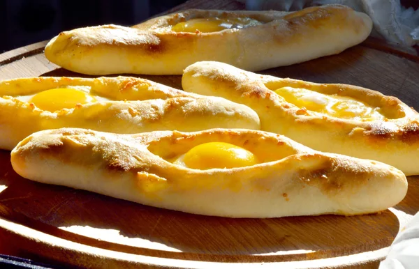 Adjarian Khachapuri dish — Stock Photo, Image