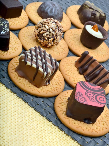 Cioccolato belga caramelle al cioccolato fatte a mano — Foto Stock