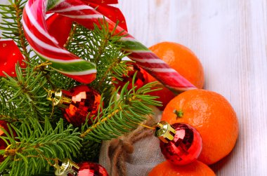 Noel mandalina, Noel baubles, tatlılar, pinetree