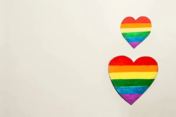 Deux Drapeaux Lgbt Papier Peint Forme Cœur Drapeaux Fierté Lgbt — Photo