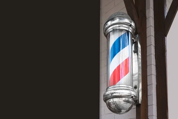 Vintage Barbershop Pole Entrance Old Fashioned Barber Pole Wall Day — Stock Photo, Image