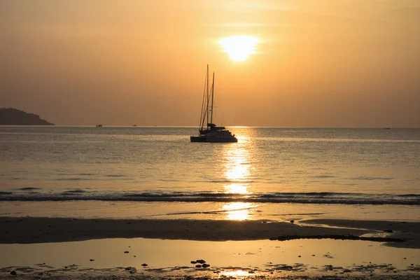 Catamaran on Sundown. — Stock Photo, Image