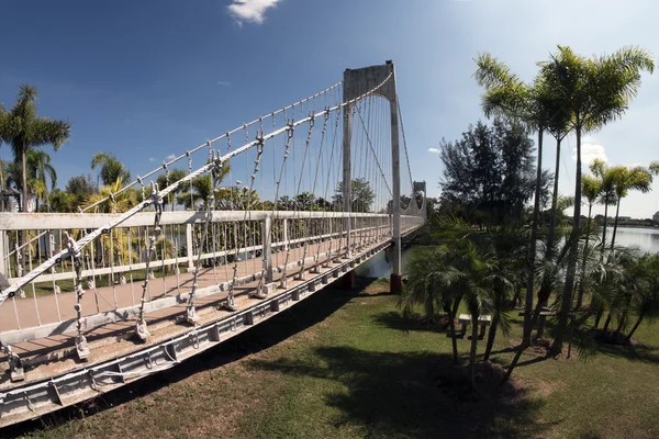 Ponte de suspensão no parque — Fotografia de Stock