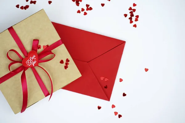 Gift February Declaration Love White Background — Stock Photo, Image