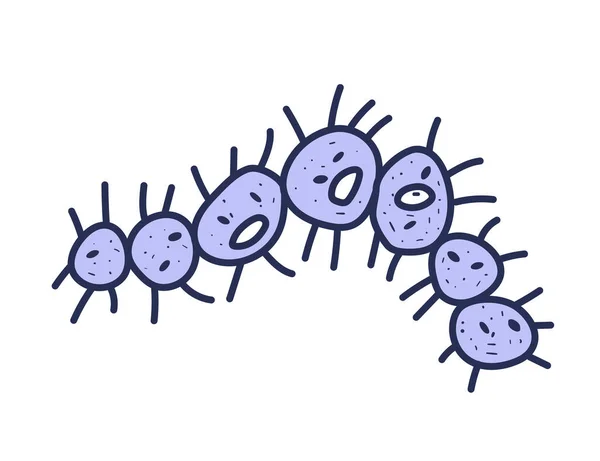 Célula Bacteriana Ilusão Vetor Estilo Doodle —  Vetores de Stock