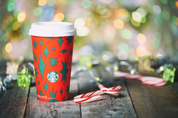 Dallas Texas November 2020 Starbucks Popular Holiday Beverage Served New — Foto de Stock