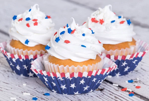 Vatansever sprinkles ile cupcakes — Stok fotoğraf