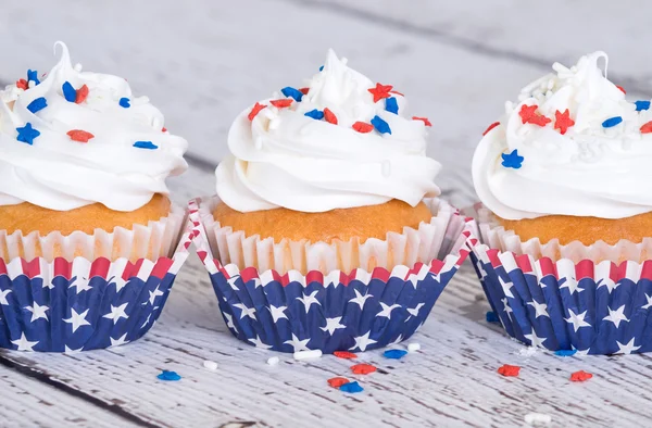 Cupcake con spruzzi patriottici — Foto Stock