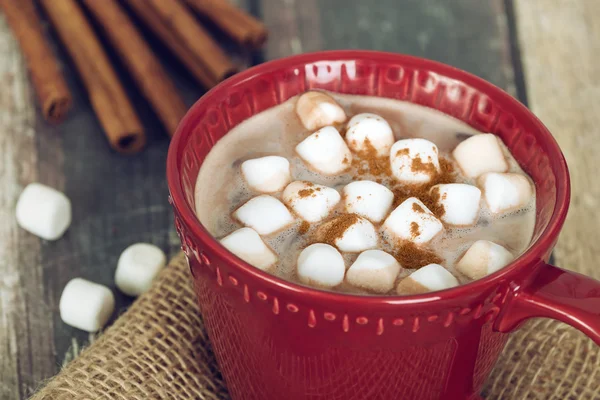 Sıcak çikolata marshmallow ile closeup — Stok fotoğraf