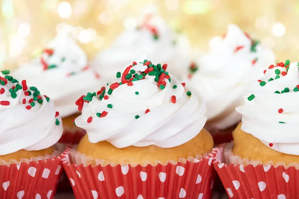 Cupcake di Natale con glassa alla vaniglia — Foto Stock