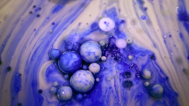 Bubbles Colorful Ink Oil Water — Αρχείο Βίντεο