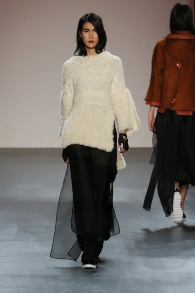 Model wearing Salinas Fall 2016 — 图库照片