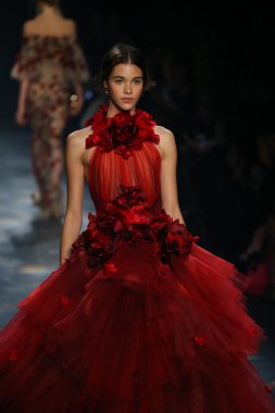 model walks the runway wearing Marchesa Fall 2016
