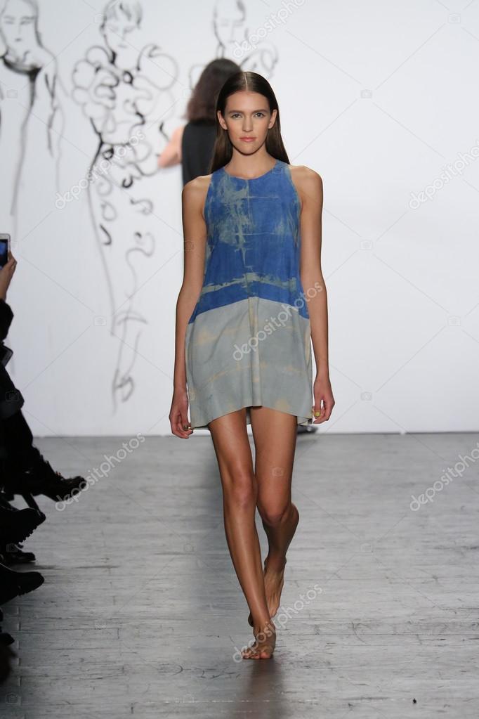 new york, ny - february 16: a model walks the runway at the art