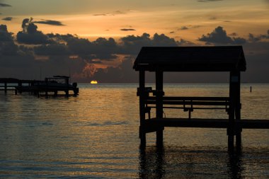 Günbatımı tropik sahil yeri 
