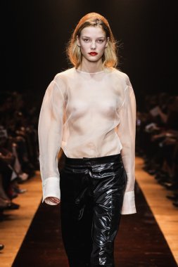 A model walks the runway during the Nina Ricci show as part of the Paris Fashion Week