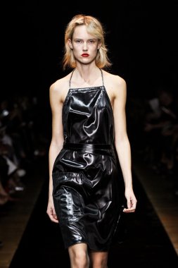 A model walks the runway during the Nina Ricci show as part of the Paris Fashion Week