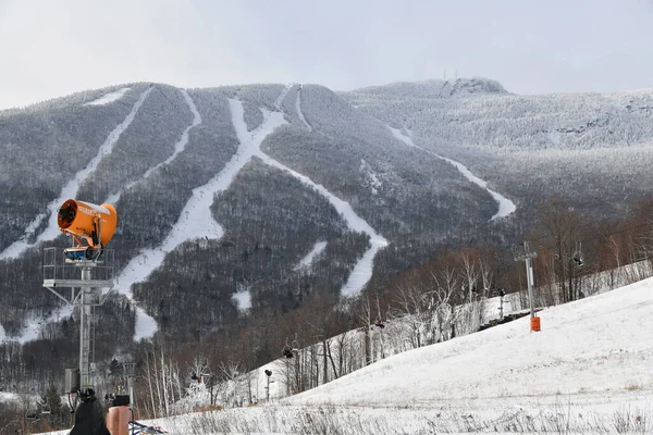Máquinas Para Hacer Nieve Stowe Ski Resort Vermont Vew Las — Foto de Stock