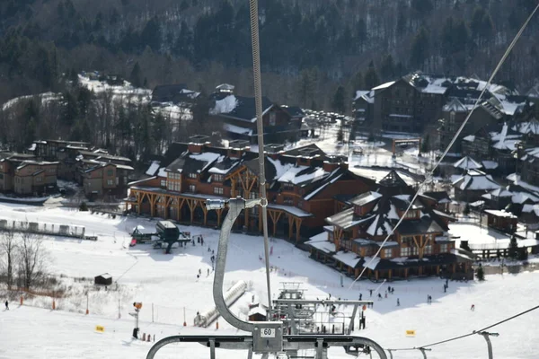 Stowe Mountain Ski Resort Vermont Top View Spruce Peak Villlage — Stock Photo, Image