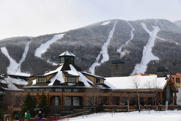 Stowe Mountain Ski Resort Hütte Auf Dem Fichtengipfel Dezember Frühe — Stockfoto