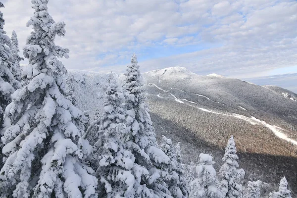 Estación Esquí Stowe Vermont Vista Las Pistas Montaña Mansfield Nieve —  Fotos de Stock