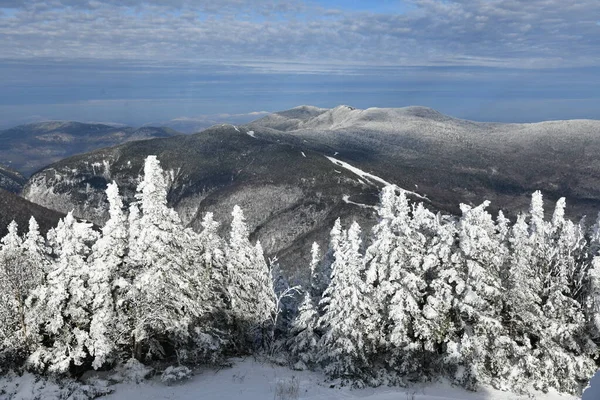 Stowe Ski Resort Vermont Vista Para Encostas Montanha Mansfield Dezembro — Fotografia de Stock