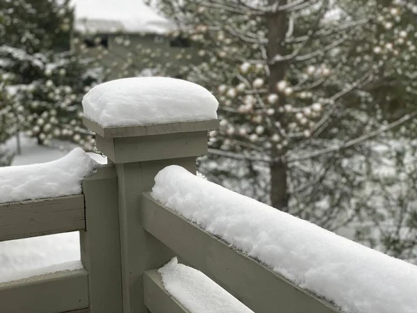 Vermont Abd Deki Balkonda Taze Kar — Stok fotoğraf