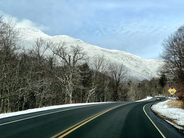 Estrada Para Estância Esqui Stowe Mountain — Fotografia de Stock