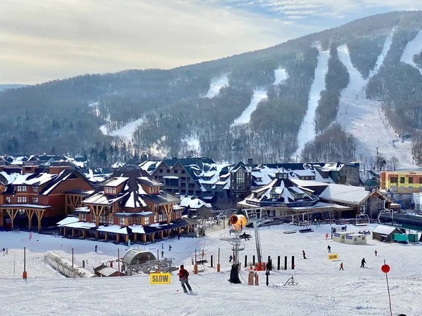 Vermont Usa December 2020 Top View Spruce Peak Ski Village — Stock Photo, Image