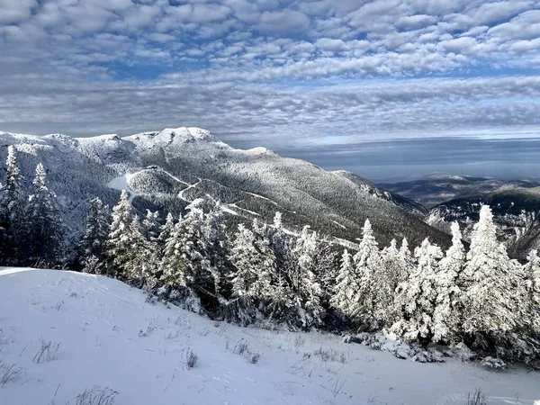 Belo Dia Neve Estância Esqui Stowe Mountain Vermont Dezembro 2020 — Fotografia de Stock