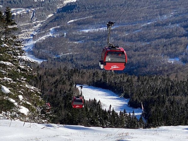 Stowe mountain ski resort gondola, Vermont USA