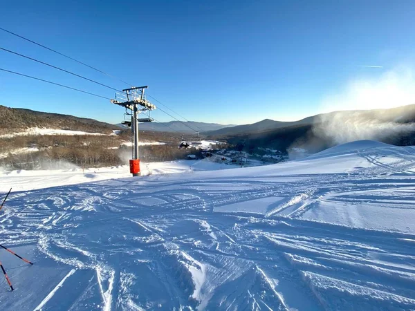 Enneigement Cours Station Ski Stowe Usa — Photo