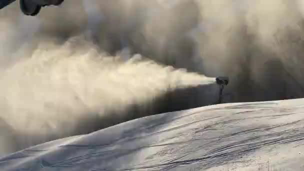Snötillverkning Pågår Vid Spruce Peak Skidområde Vid Stowe Mountain Resort — Stockvideo