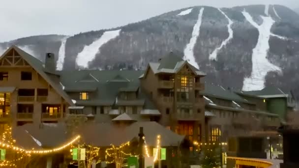 Uitzicht Ijsbaan Bij Stowe Mountain Resort Vermont Usa — Stockvideo