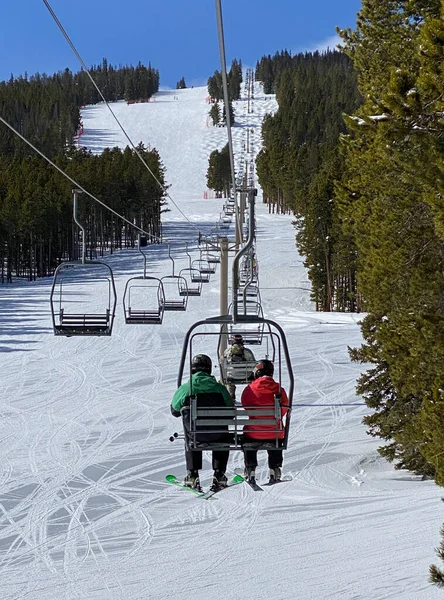 Wyciągi Krzesełkowe Ośrodku Narciarskim Breckenridge Kolorado — Zdjęcie stockowe