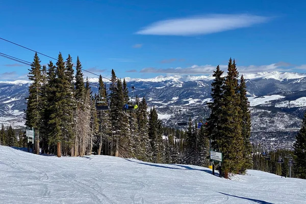 Krásný Slunečný Den Lyžařském Středisku Breckenridge Colorado — Stock fotografie