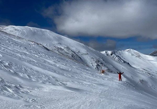 Vista Sul Paesaggio Invernale Fino All Area Peak Presso Stazione — Foto Stock