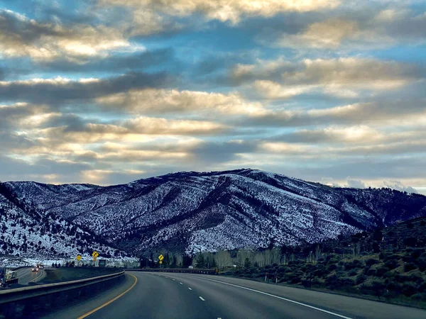 Conduzir Hway Pôr Sol Para Iron Mountain Springs — Fotografia de Stock