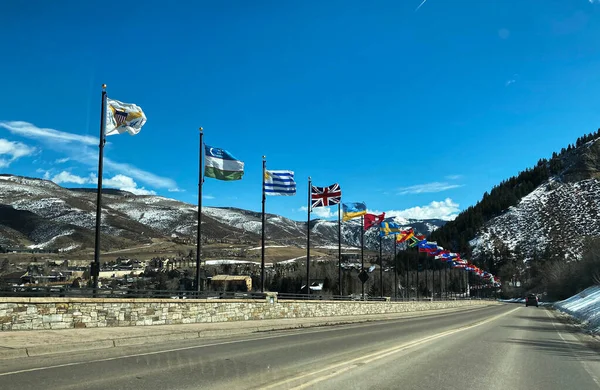 Bandiere Una Strada Castoro Scricchiolano Village — Foto Stock