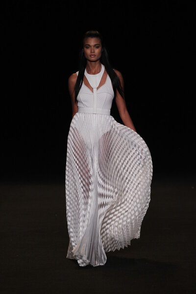 Model walks the runway at the Meskita fashion show